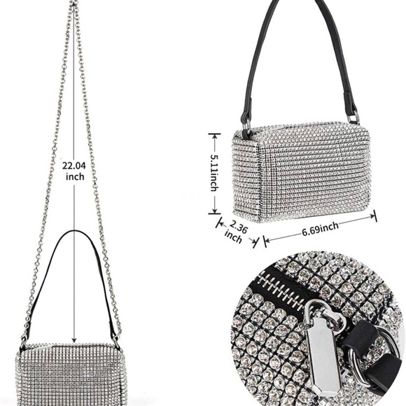 Shiny Rhinestone Shoulder Purse - Picture 3 of 5